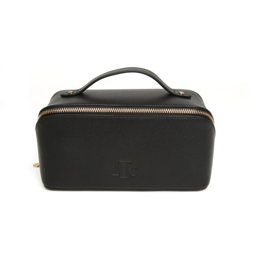 Black Leather Train Case by The London Train Case Co.