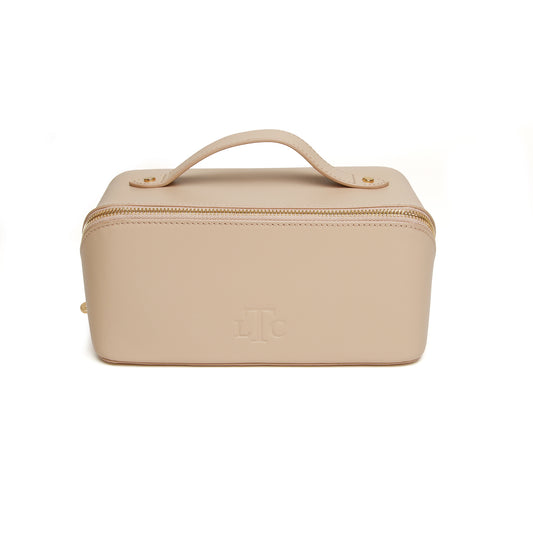 The London Train Case Co. - Stone Leather Train Case