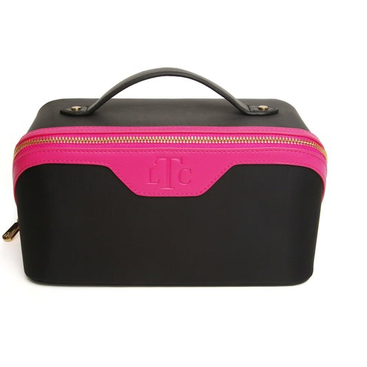 Black & Hot Pink - The London Train Case Co. Two-Tone Train Case
