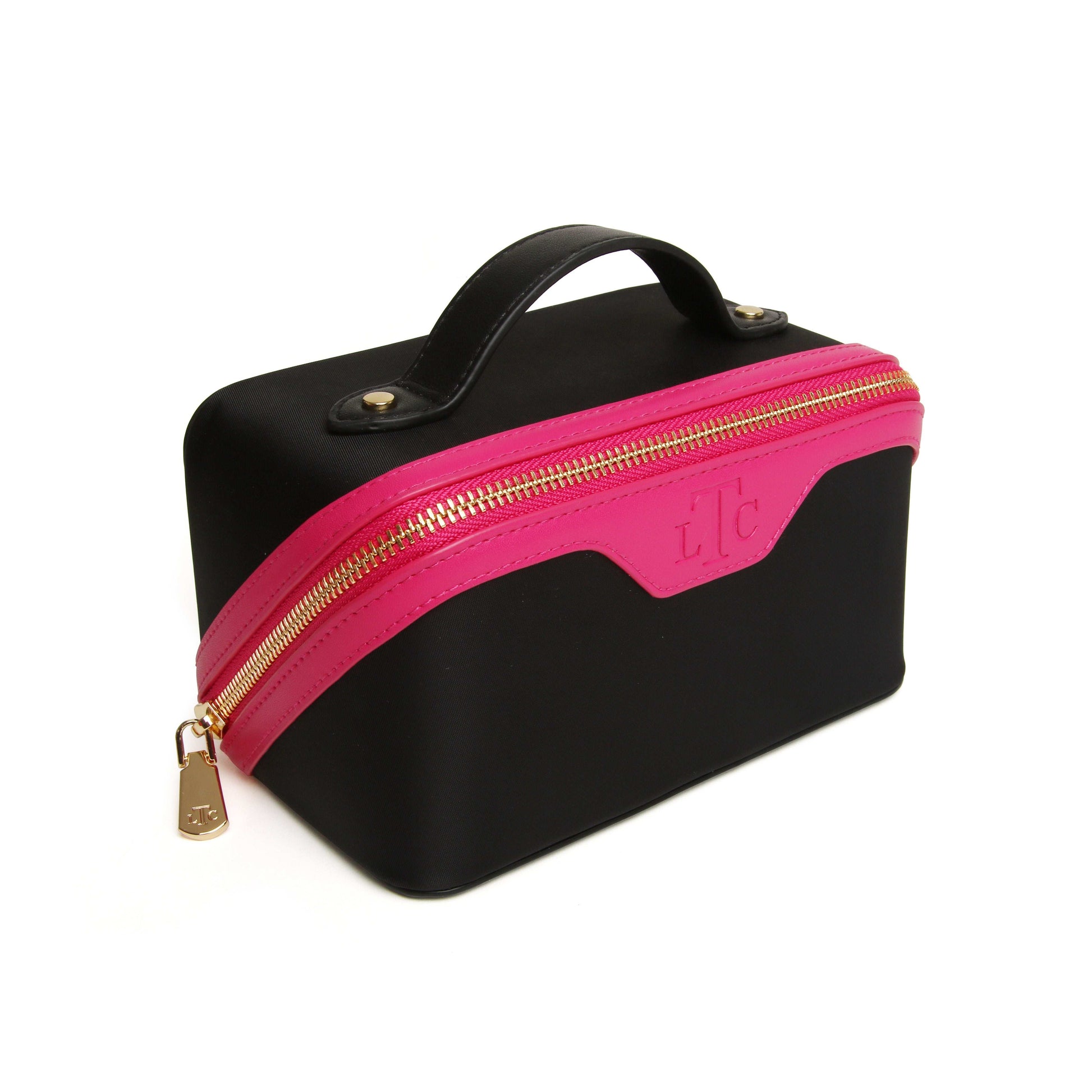 Black & Hot Pink - The London Train Case Co. Mini Two-Tone Train Case