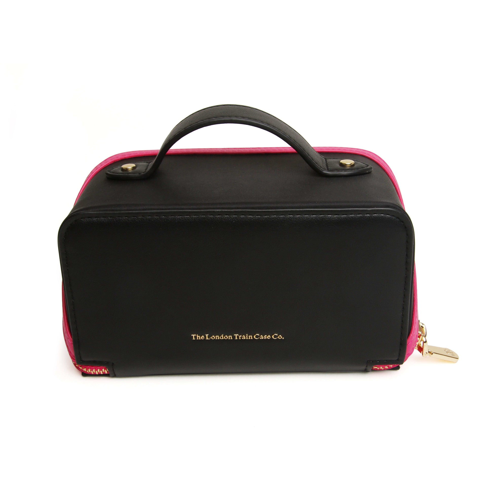 Black & Hot Pink - The London Train Case Co. Mini Two-Tone Train Case
