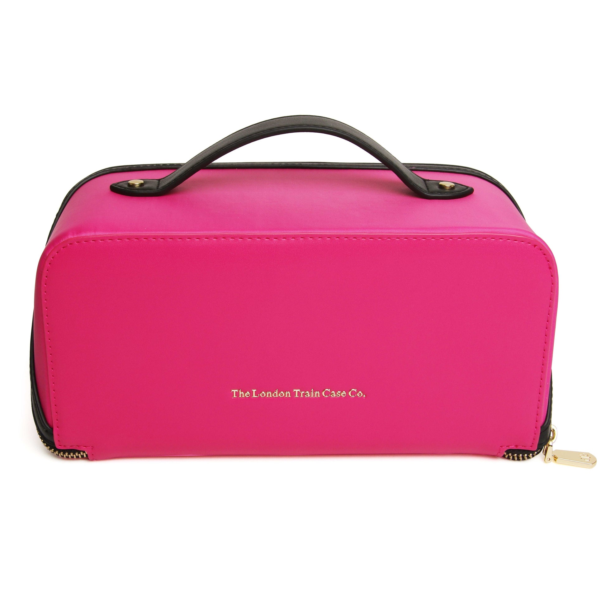 Hot Pink & Black - The London Train Case Co. Two-Tone Train Case