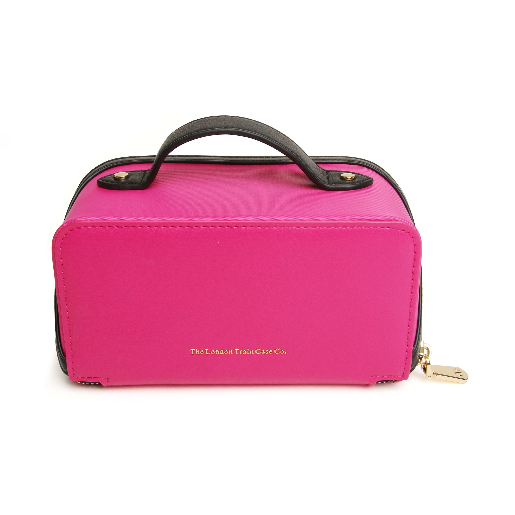 Hot Pink & Black - The London Train Case Co. Mini Two-Tone Train Case