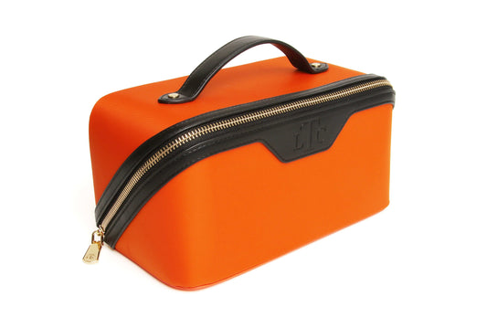 Orange & Black - The London Train Case Co. Two-Tone Train Case