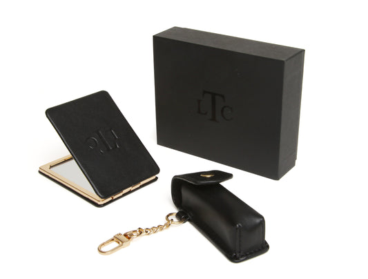 Black LTC - Mirror and Lipstick Holder Gift Set
