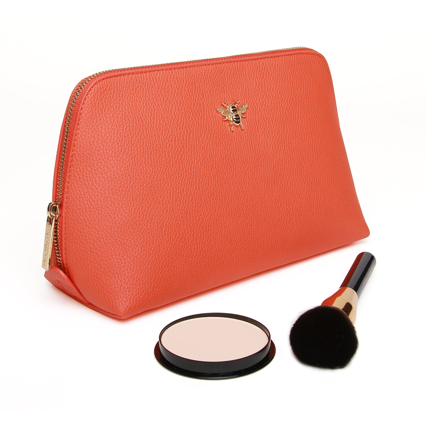 Luxury Orange Makeup Bag - Large Makeup Bag