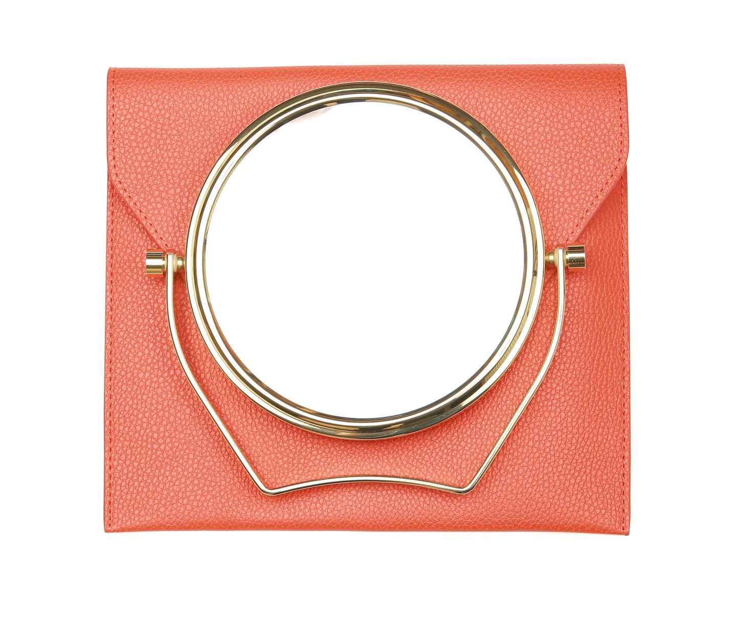 Orange Luxury Travel Mirror and Case with 7x magnifying