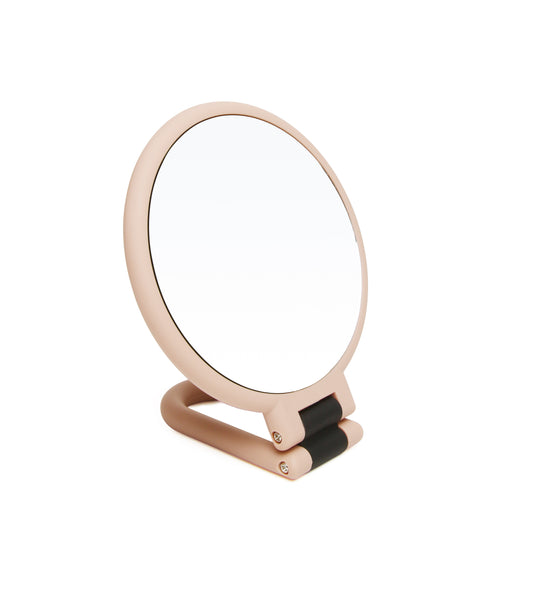Pink - Soft Touch Hand Mirror 10x Mag