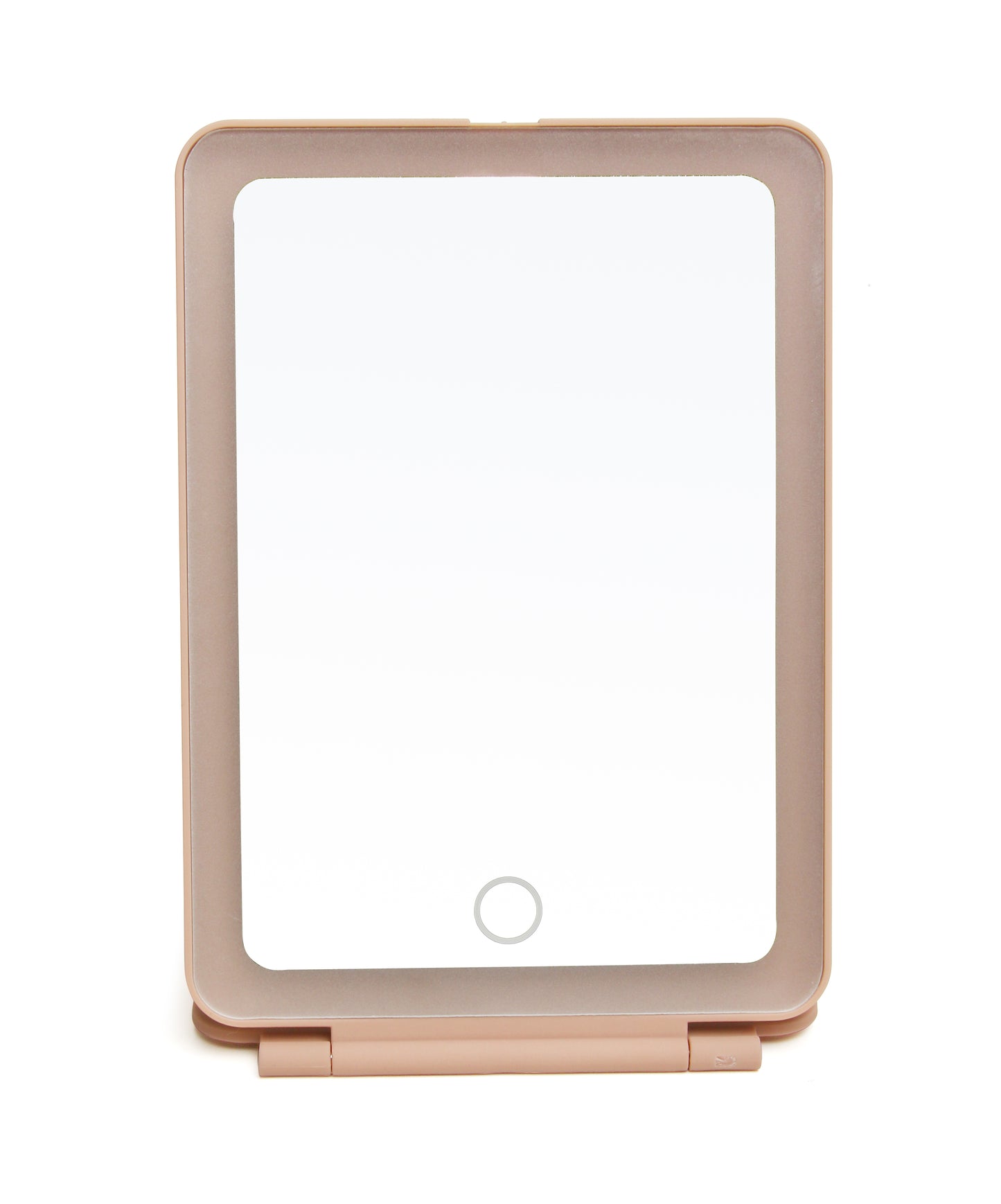 Pink - LED Light Up Soft Touch Travel Mirror (3 Light Settings)