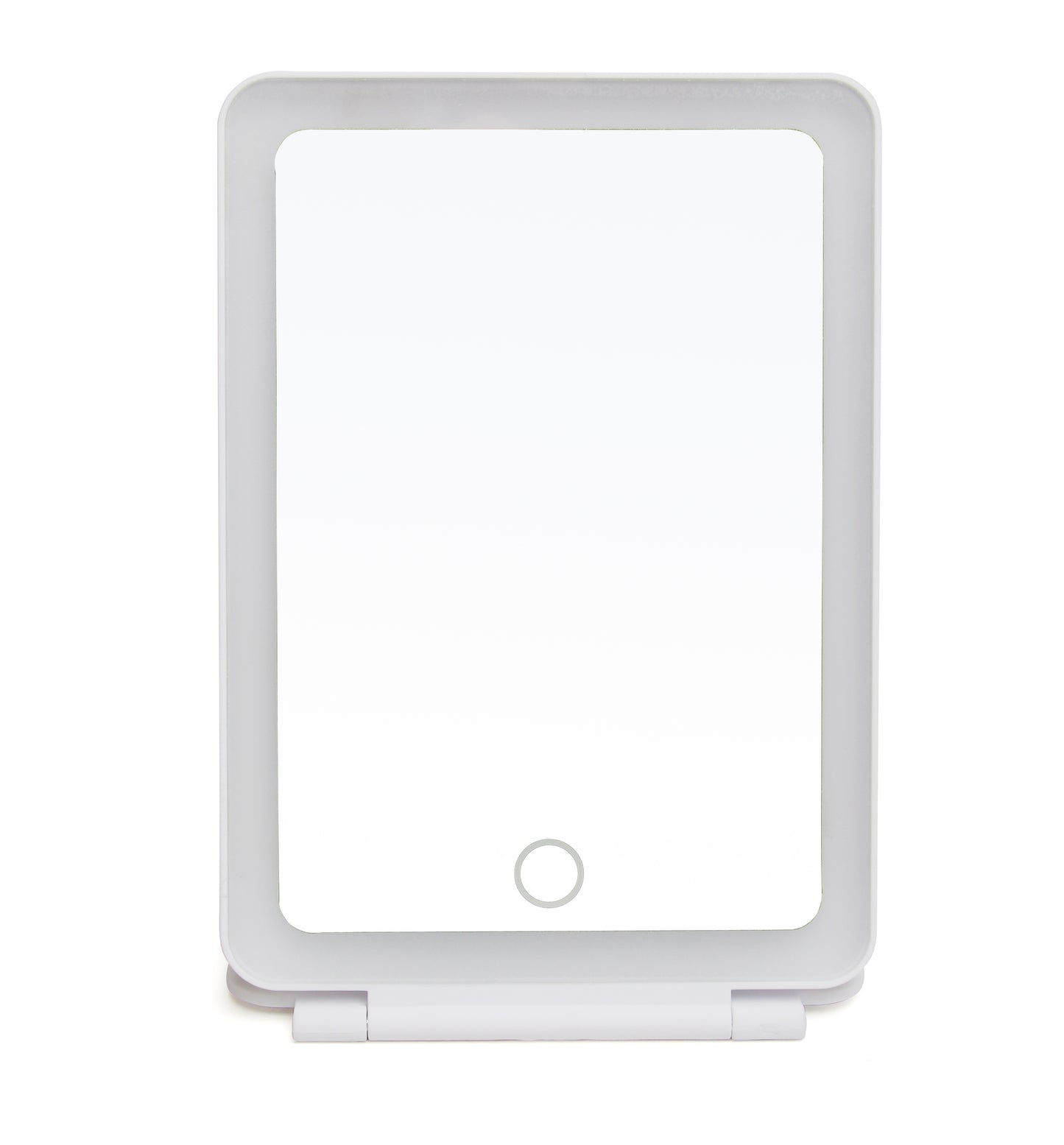 White- LED Light Up Soft Touch Travel Mirror (3 Light Settings)