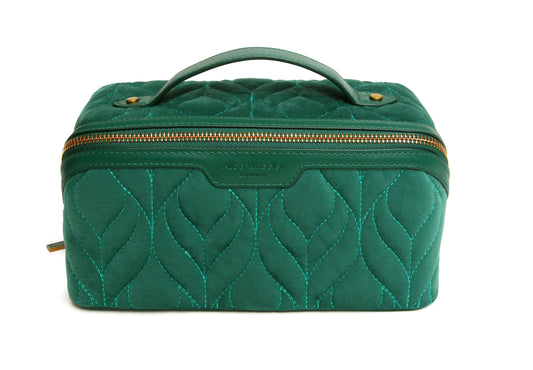 Teal Velvet Train Case