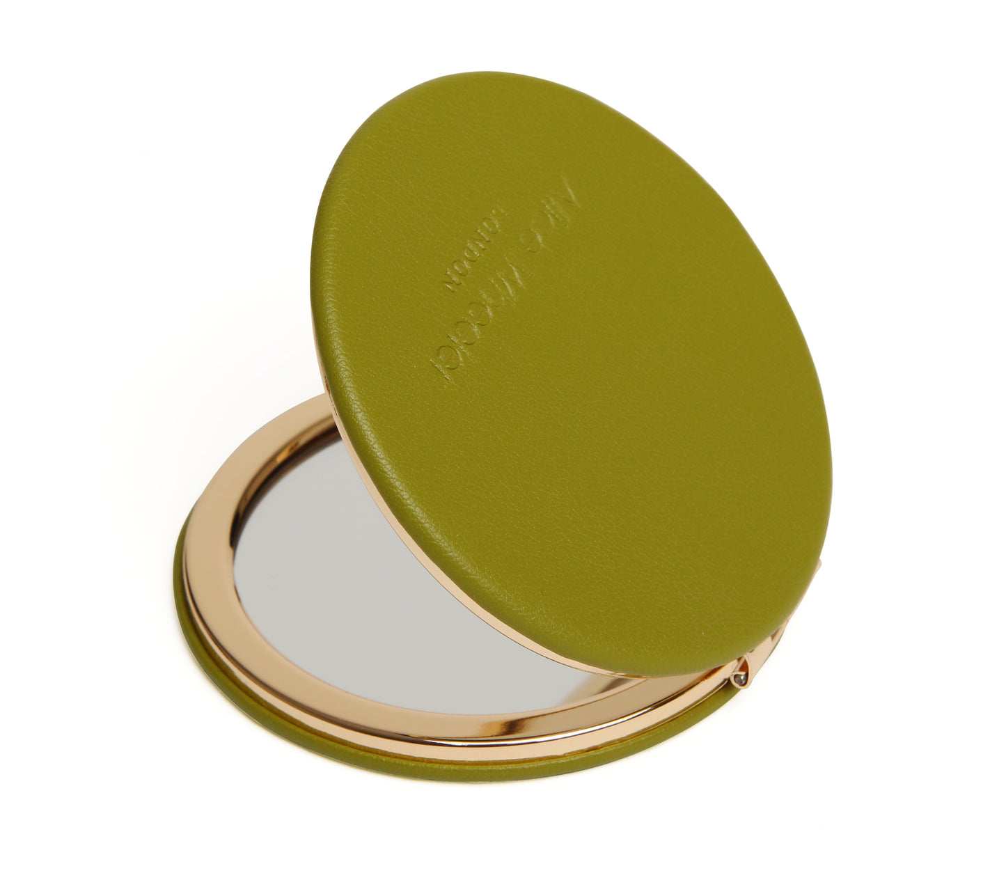 Lime Round mirror compact