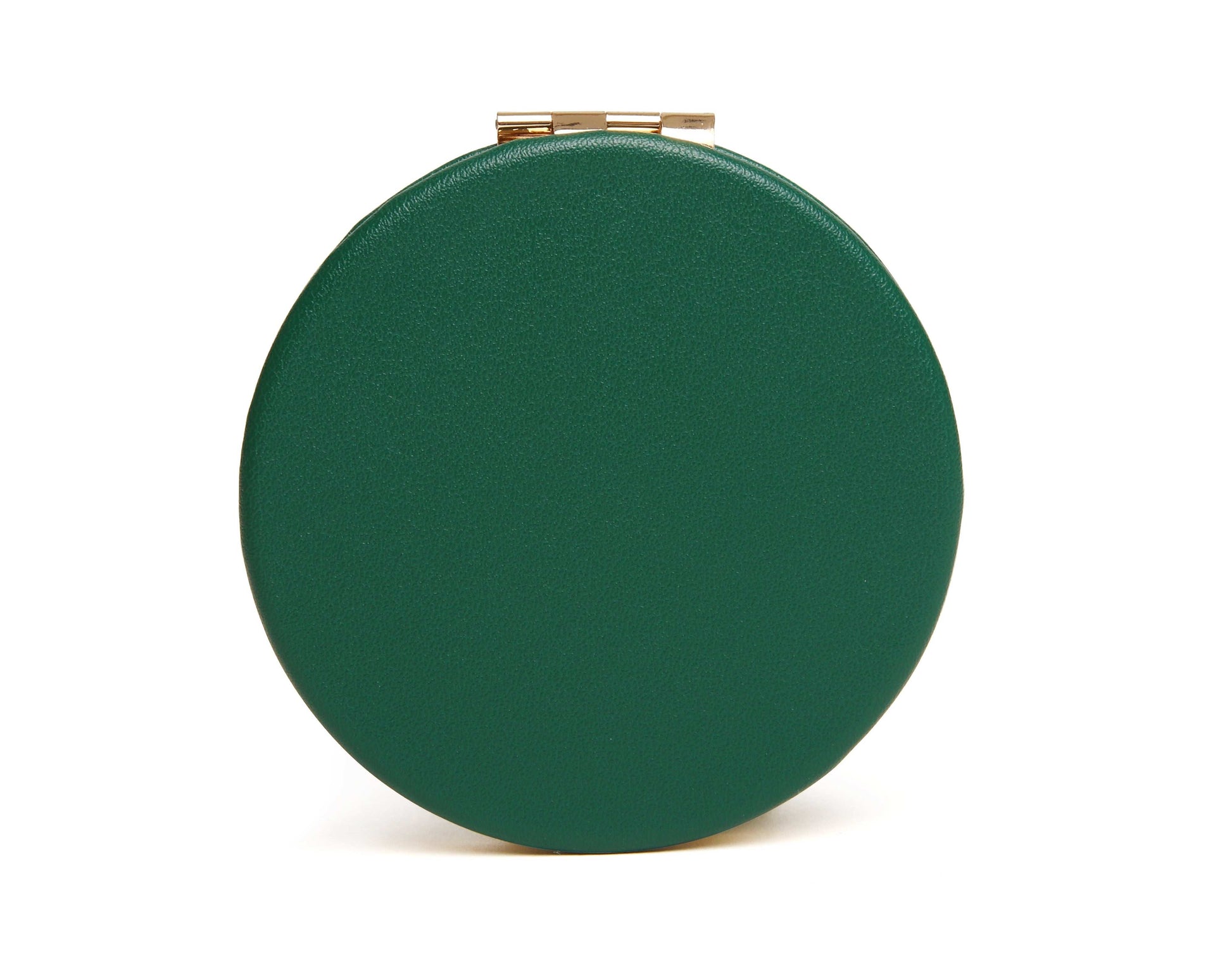 Teal Round mirror compact