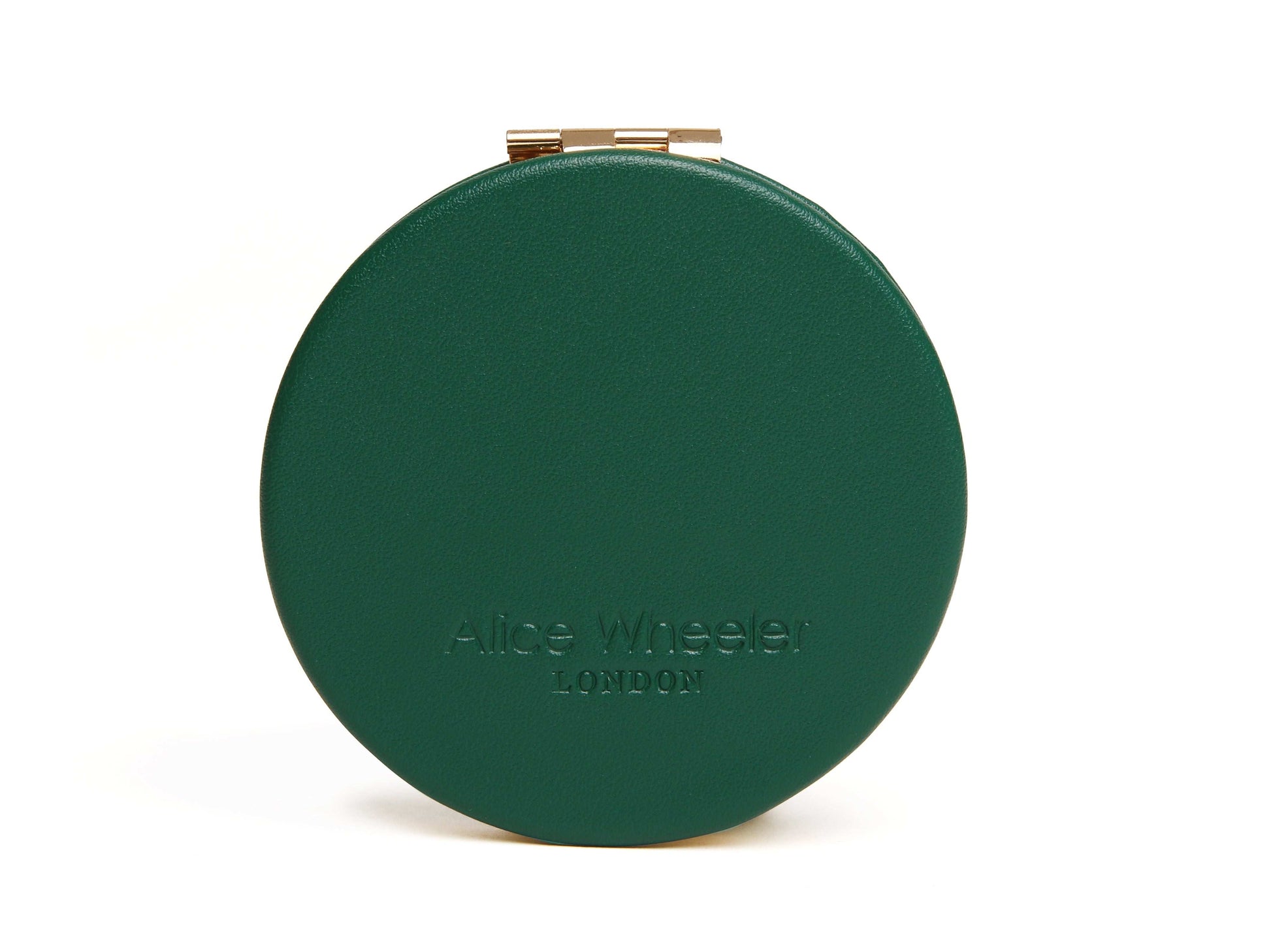 Teal Round mirror compact