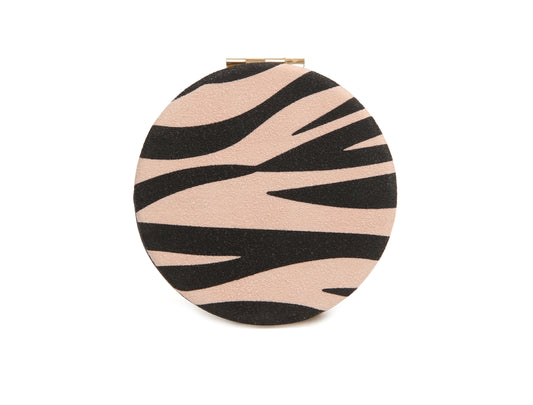 Zebra Round mirror compact