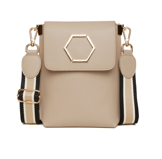 Stone - Brompton Honeycomb Cross Body Bag