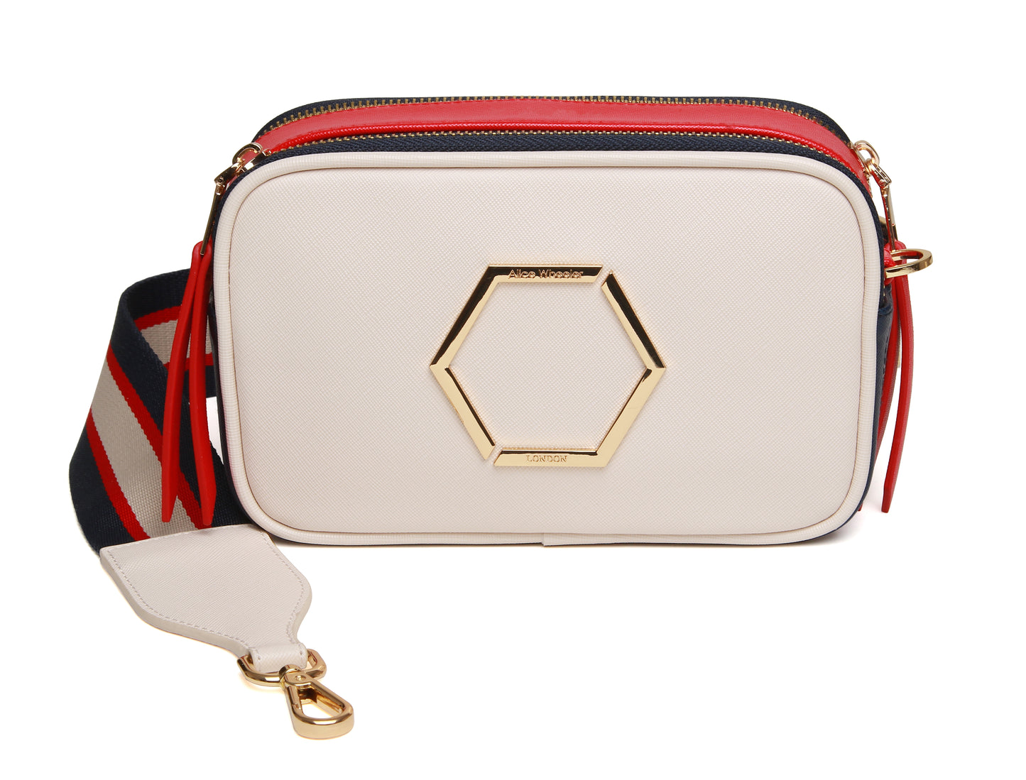 Cream - Pimlico Honeycomb Tricolour Cross Body Bag
