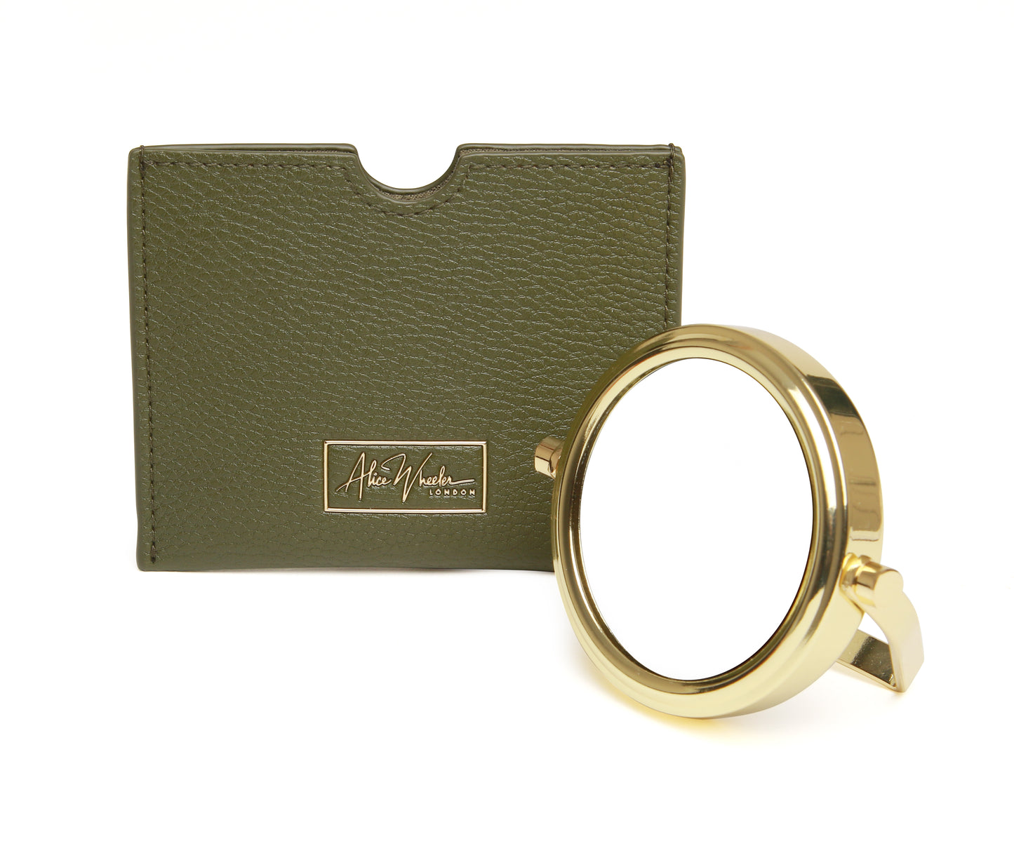 Olive Handbag 7x magnifying mirror and pouch