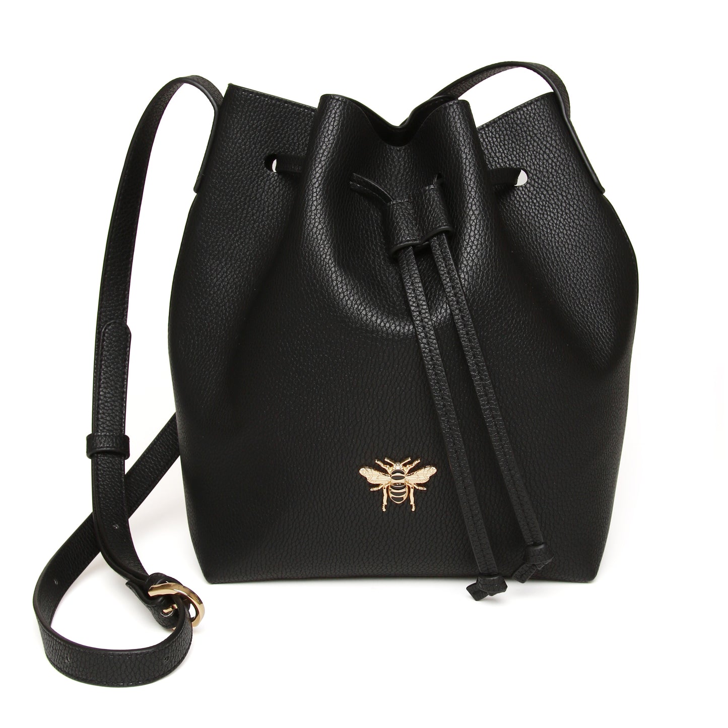 Black Crossbody Bucket Bag