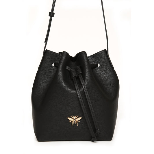 Black Crossbody Bucket Bag