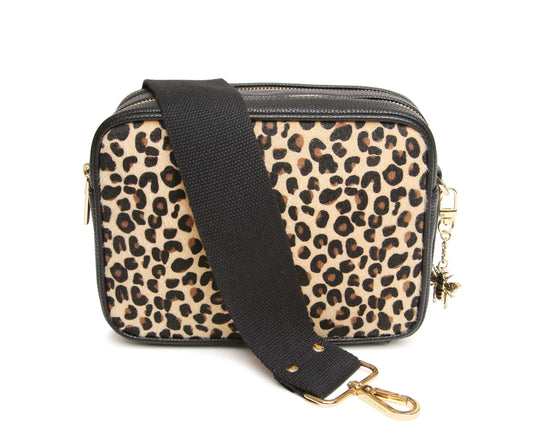 Leopard Soho Dual Compartment Camera Crossbody Bag