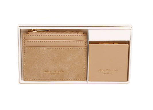 Sand - verona Coin purse & vienna compact mirror gift set