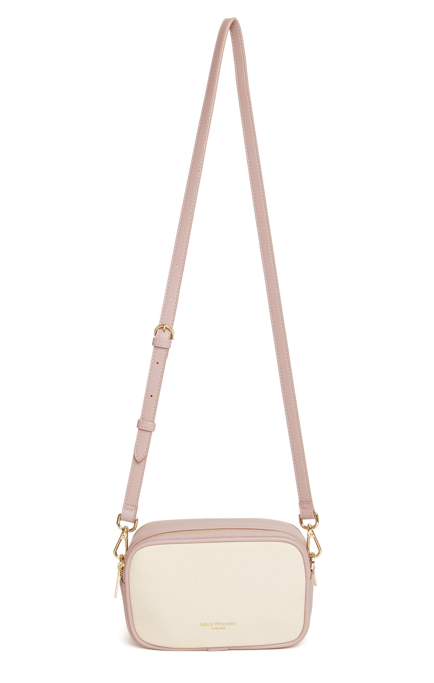 Pink Stripe Madrid Camera Crossbody Bag