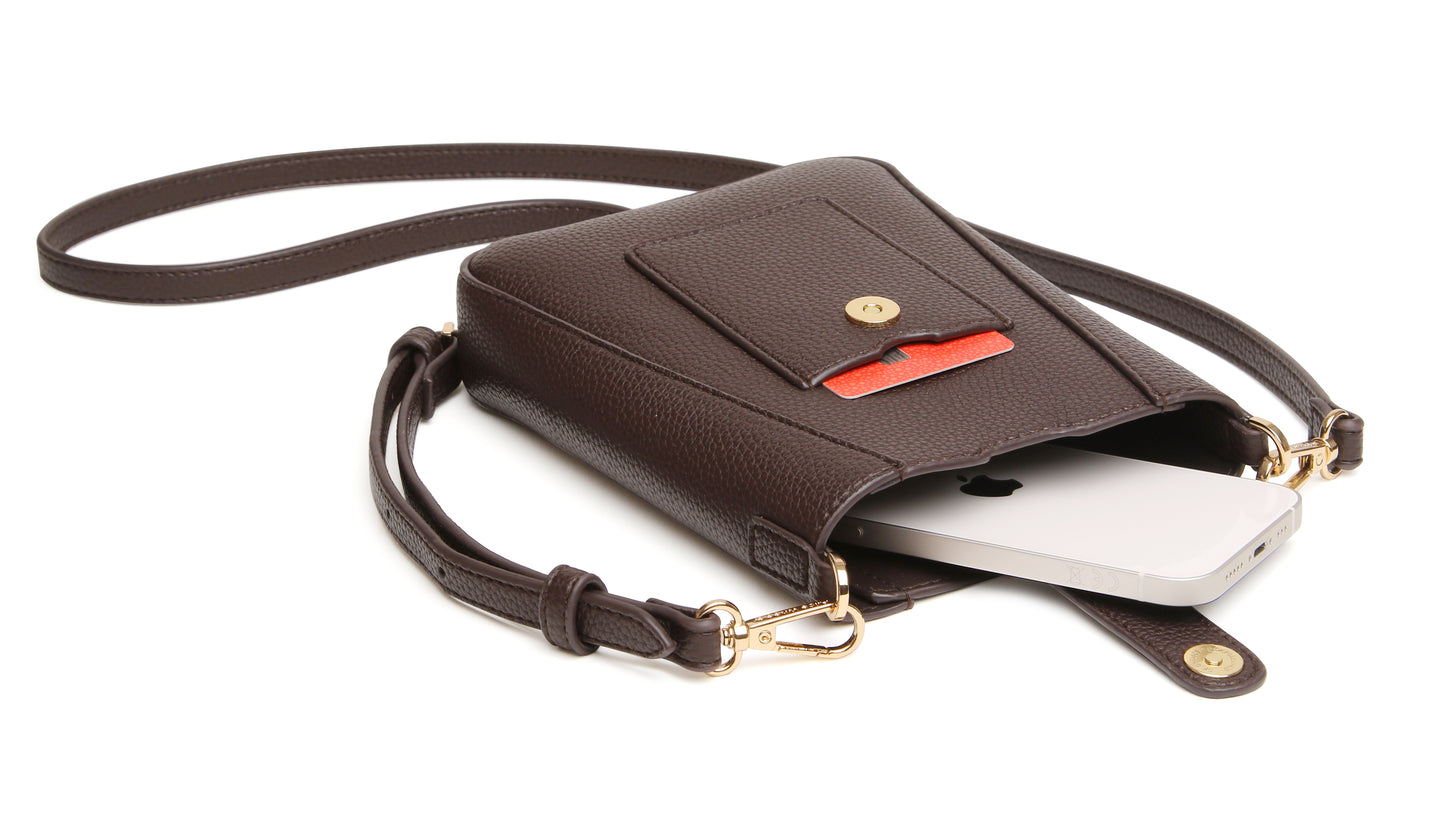 Chocolate - Kensington Phone Crossbody Bag