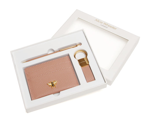 Pink Bow Card Holder, Key Ring and Pen Gift Set