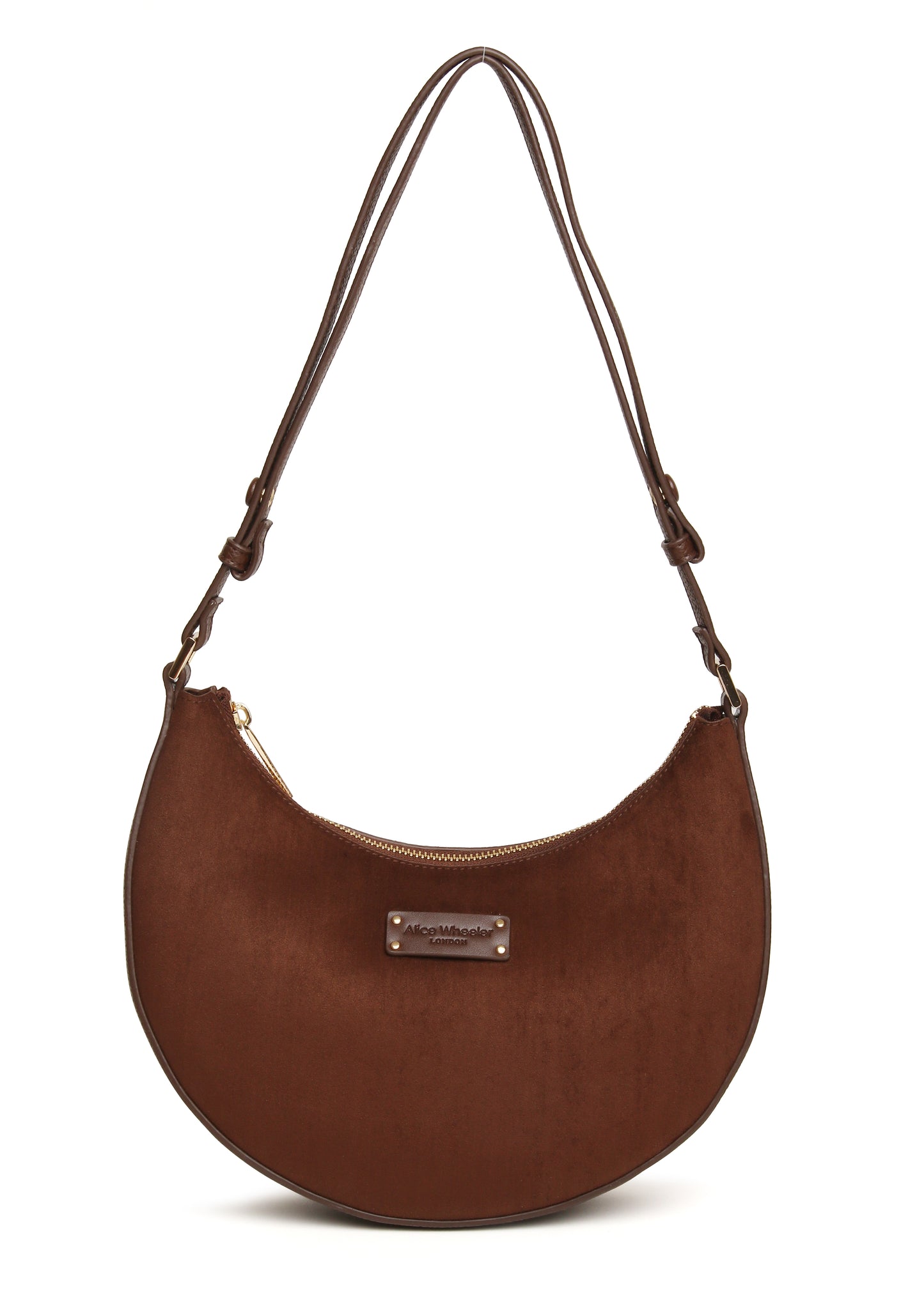 Chocolate - Kensington Suedette Shoulder and Crossbody Bag