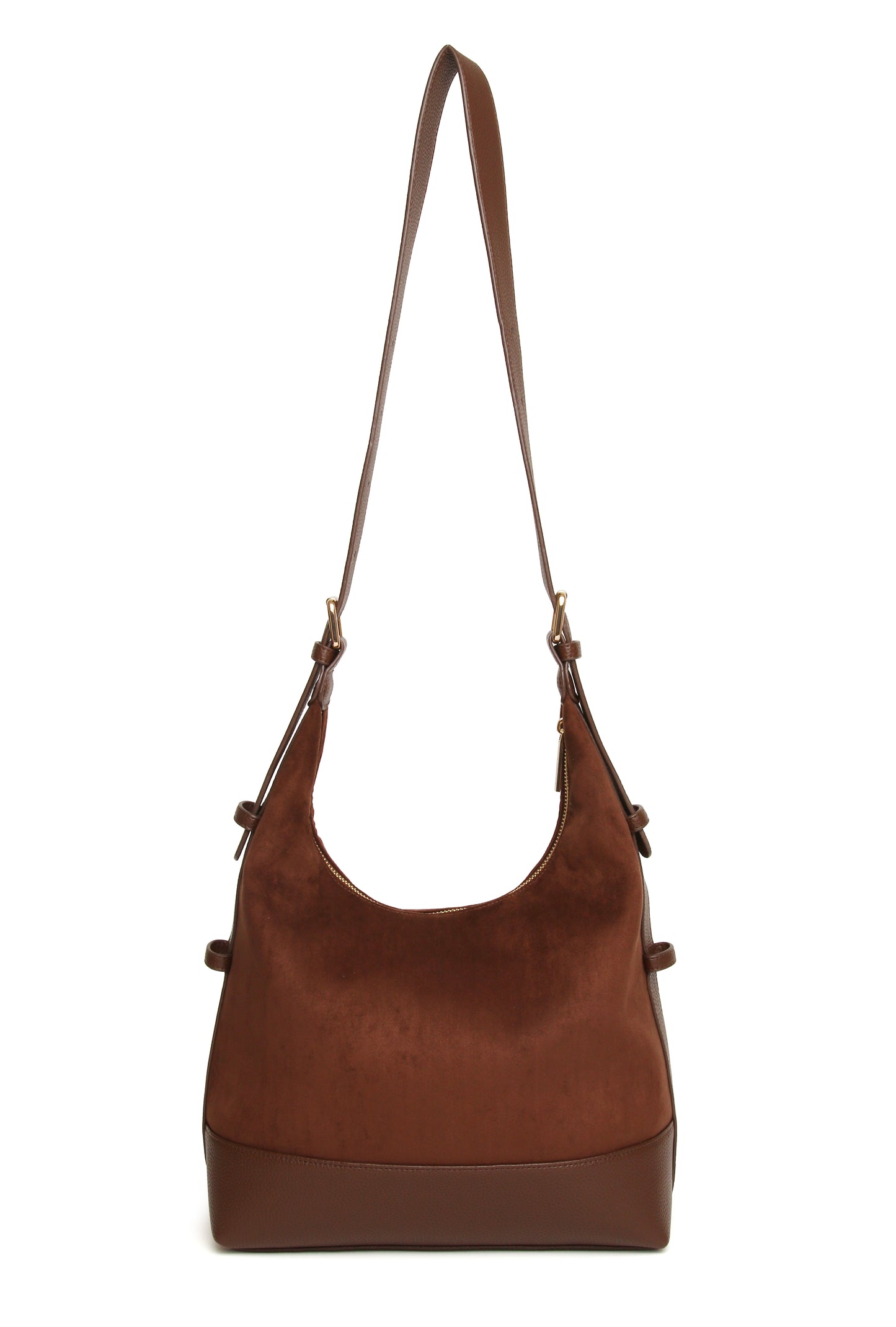 Chocolate - Kensington Suedette Large Crossbody Bag