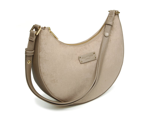 Mink - Kensington Suedette Shoulder and Crossbody Bag