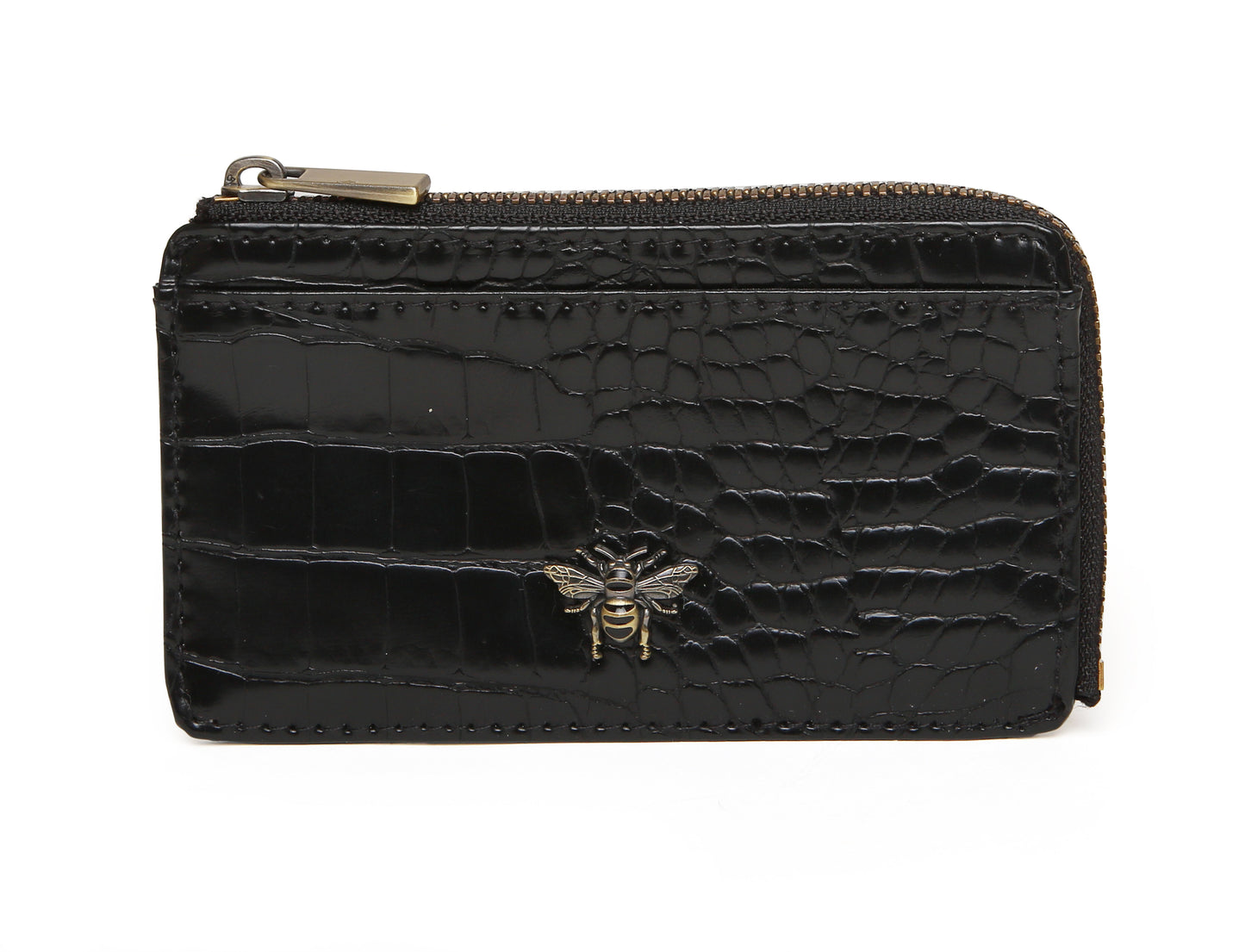 Luxury Croc Black Bath Coin Card Purse