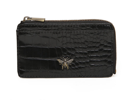 Luxury Croc Black Bath Coin Card Purse