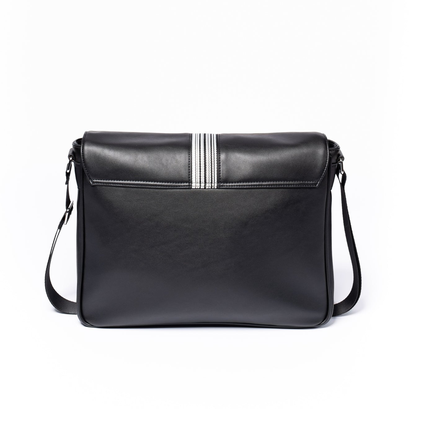Mens Messenger Bag With Black and White Stripe - by Paul Oliver