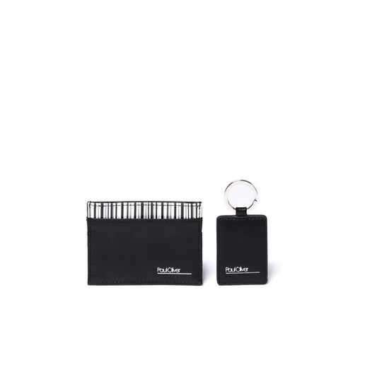Mens Gift Set Card Wallet & Keyring With PO Stripe - by Paul Oliver