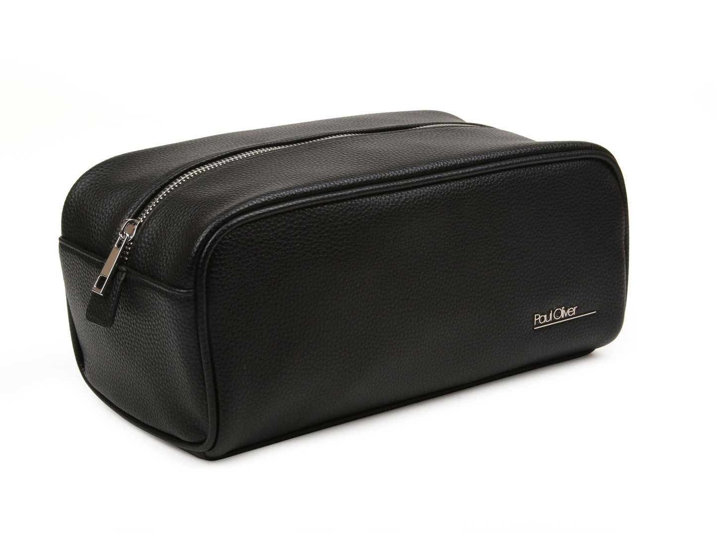 Mens Luxury Zip Wash Bag Black - by Paul Oliver