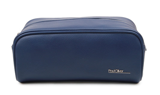 Mens Luxury Zip Wash Bag Navy - by Paul Oliver