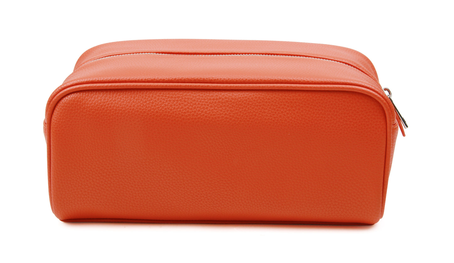 Mens Luxury Zip Wash Bag Orange - by Paul Oliver