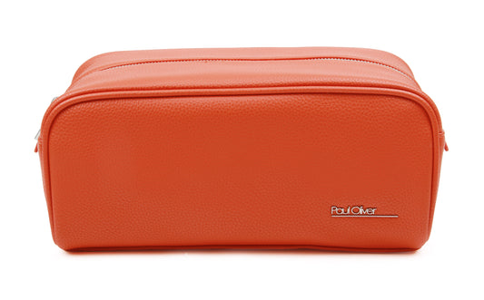 Mens Luxury Zip Wash Bag Orange - by Paul Oliver