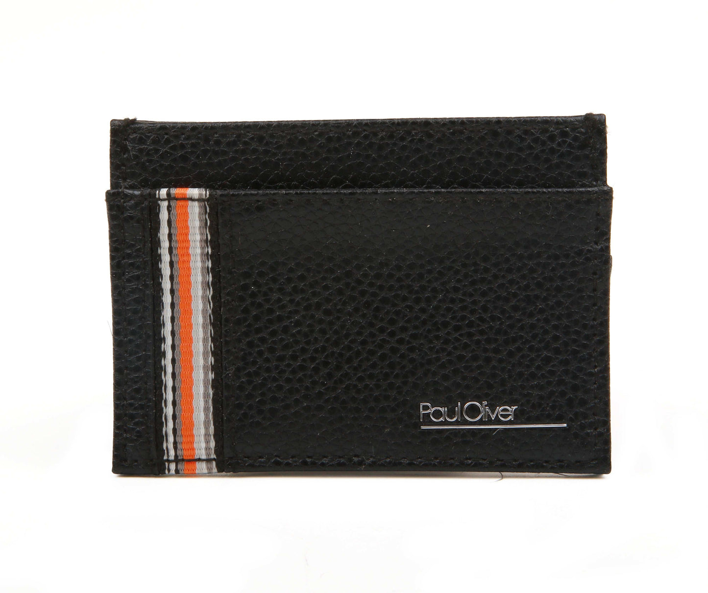 Mens Gift Set Card Wallet & Keyring With Orange Stripe - by Paul Oliver
