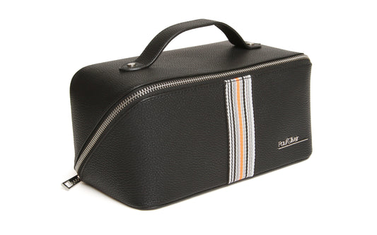 Mens Luxury Train Case with Orange Stripe - by Paul Oliver
