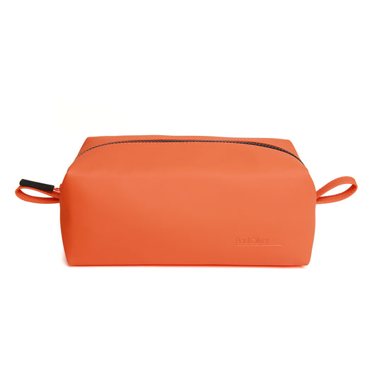 Mens Luxury Soft Touch Zip Wash Bag Orange - by Paul Oliver