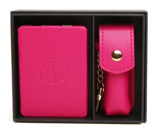 Hot Pink LTC - Mirror and Lipstick Holder Gift Set