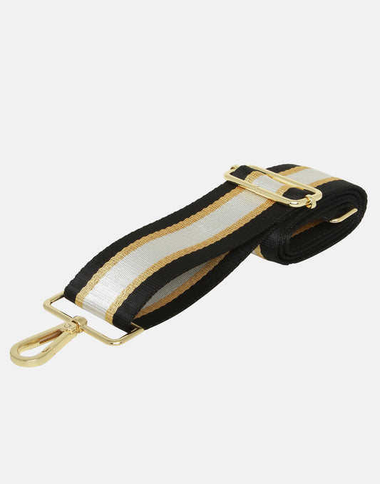 Black and gold stripe woven shoulder strap