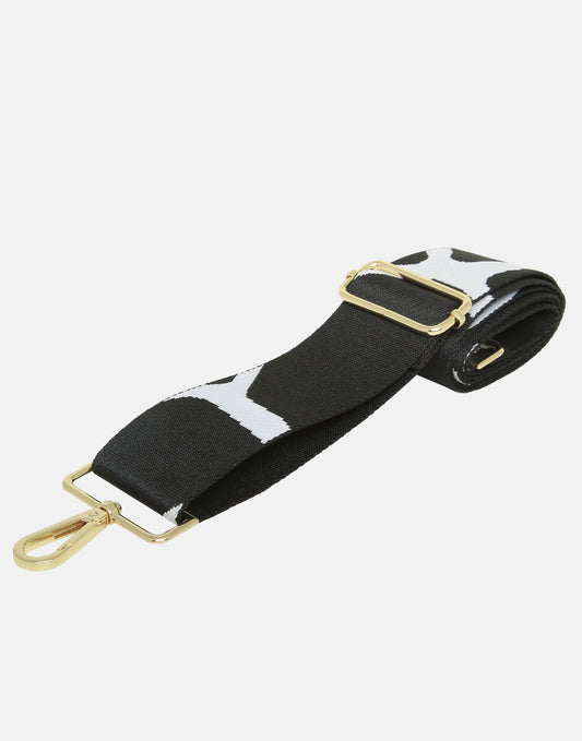 Black and white giraffe woven shoulder strap