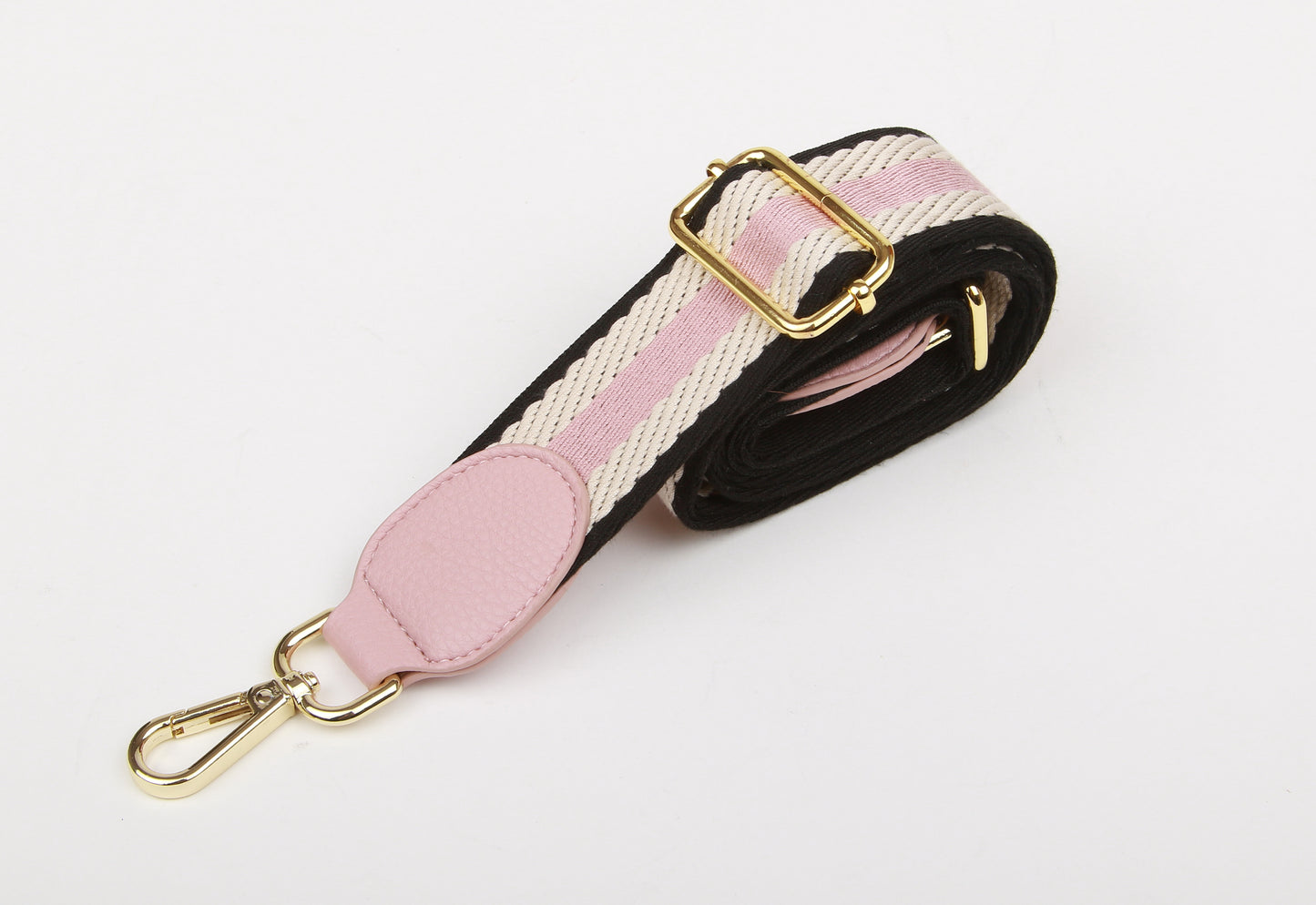 Pink and White Woven Bag Strap