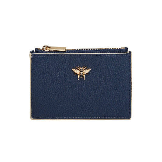 Navy & Cream - waxed edge Clevedon purse