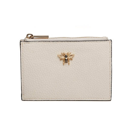 White & Black - waxed edge Clevedon purse