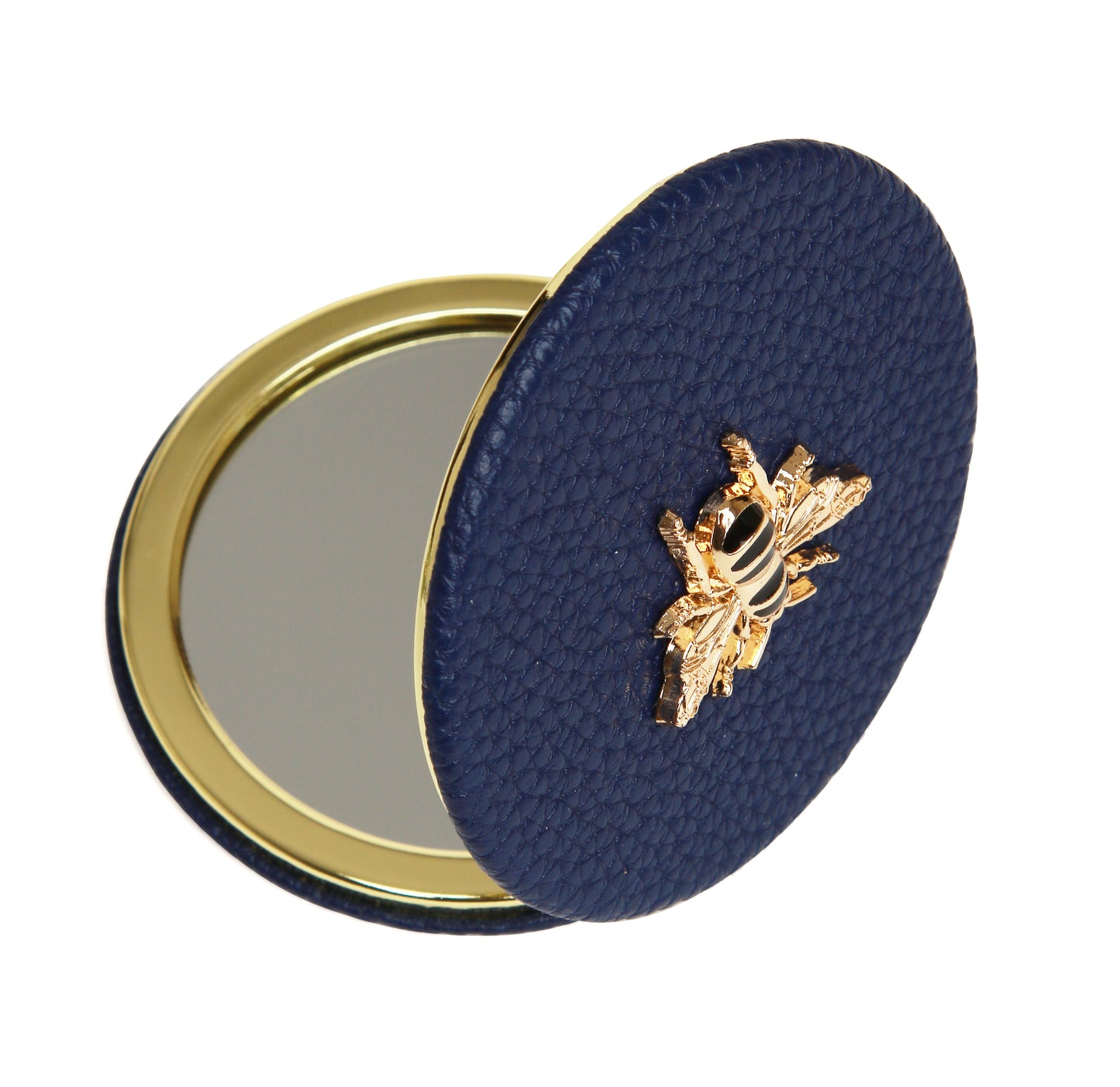 Navy Round Compact mirror